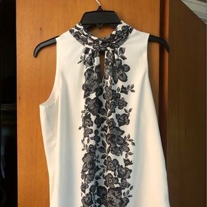 White House Black Market black and white top